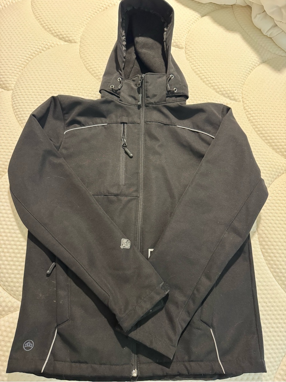 Men's Black Hooded Softshell Performance Jacket